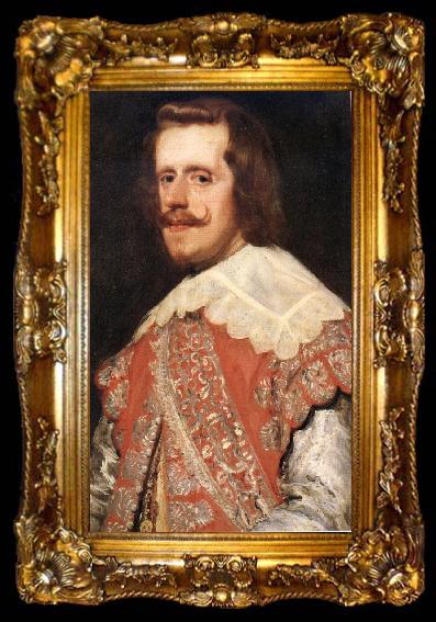 framed  VELAZQUEZ, Diego Rodriguez de Silva y Details of King philip iv of spain, ta009-2